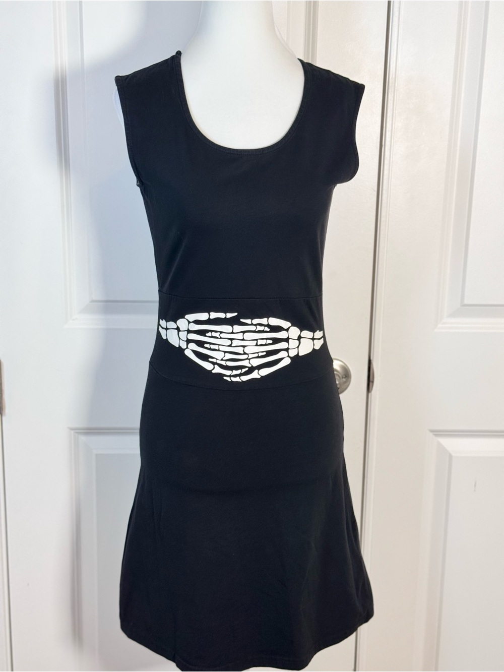 Gothicana by EMP XS Skeleton Hands Mini Dress Black Gothic Alt Y2K Halloween